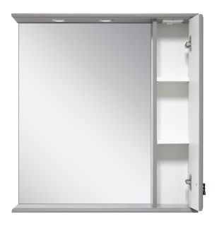 Зеркальный шкаф с подсветкой Misty Лувр 85см правый серый